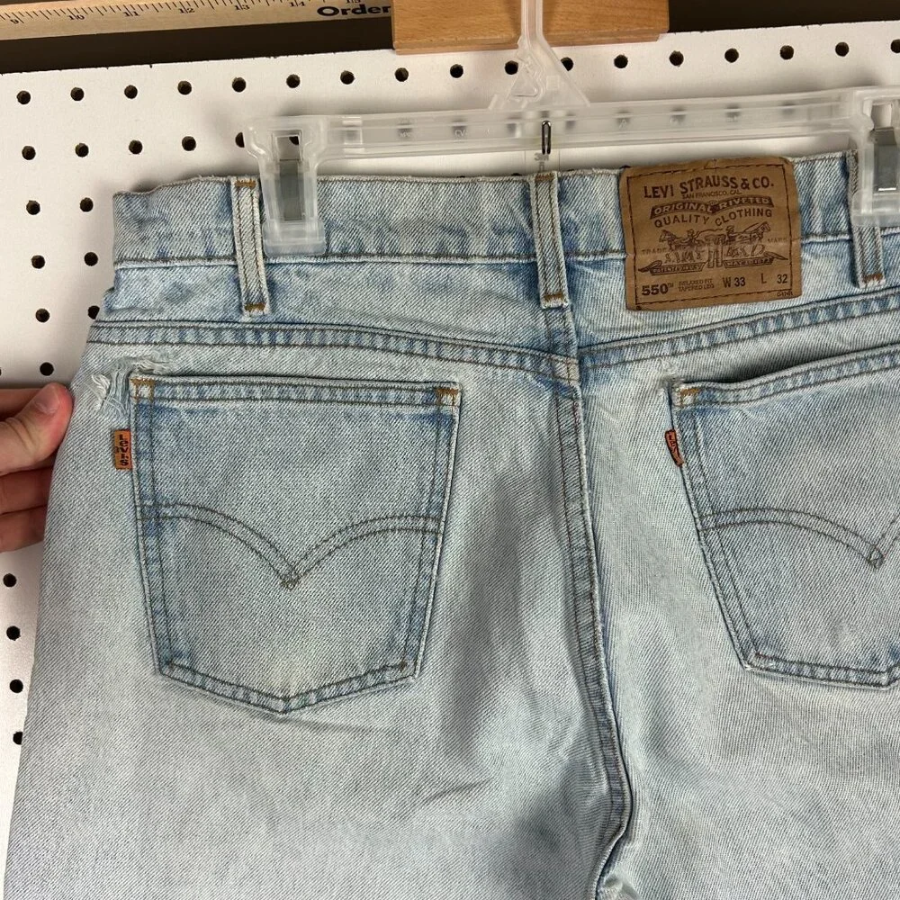 Levi's‎ 550 Light Wash Vintage Jeans 32x32 DOUBLE ORANGE TAB Worn 90s RARE